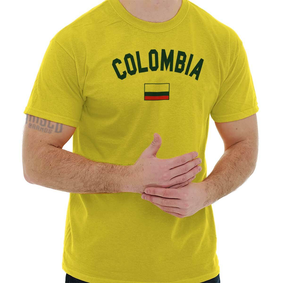 Colombia Country Flag National Pride Soccer Adult Short Sleeve Crewneck Tee