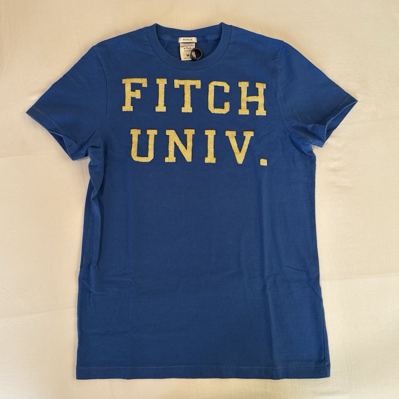Abercrombie & Fitch Muscle Men’s Blue Crew Neck Cotton Knit College Tee M