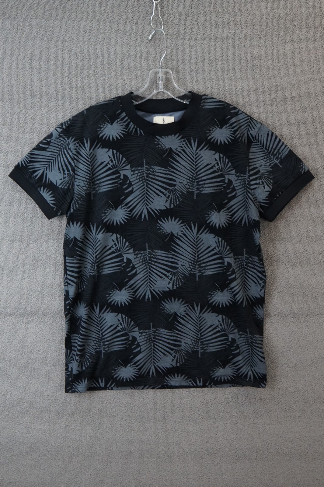 Scott James England Mens Stretch Short Sleeve Floral Black Shirt Size M NWOT