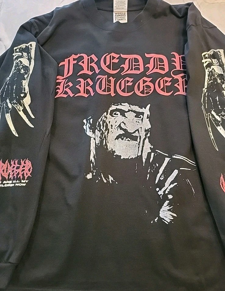 Freddy Krueger Nightmare Elm Street Long Sleeve Shirt Custom Multi-Print Shaka!!