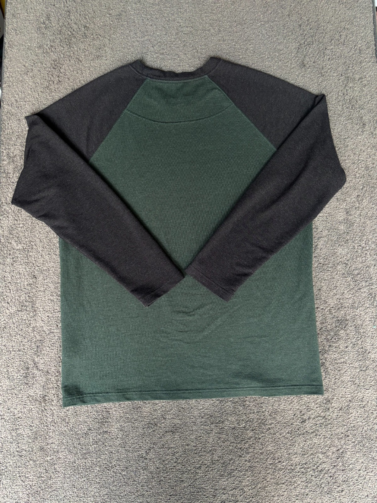 Orvis T-Shirt Men’s Large Green Gray Crew Neck Long Sleeve Classic Pullover