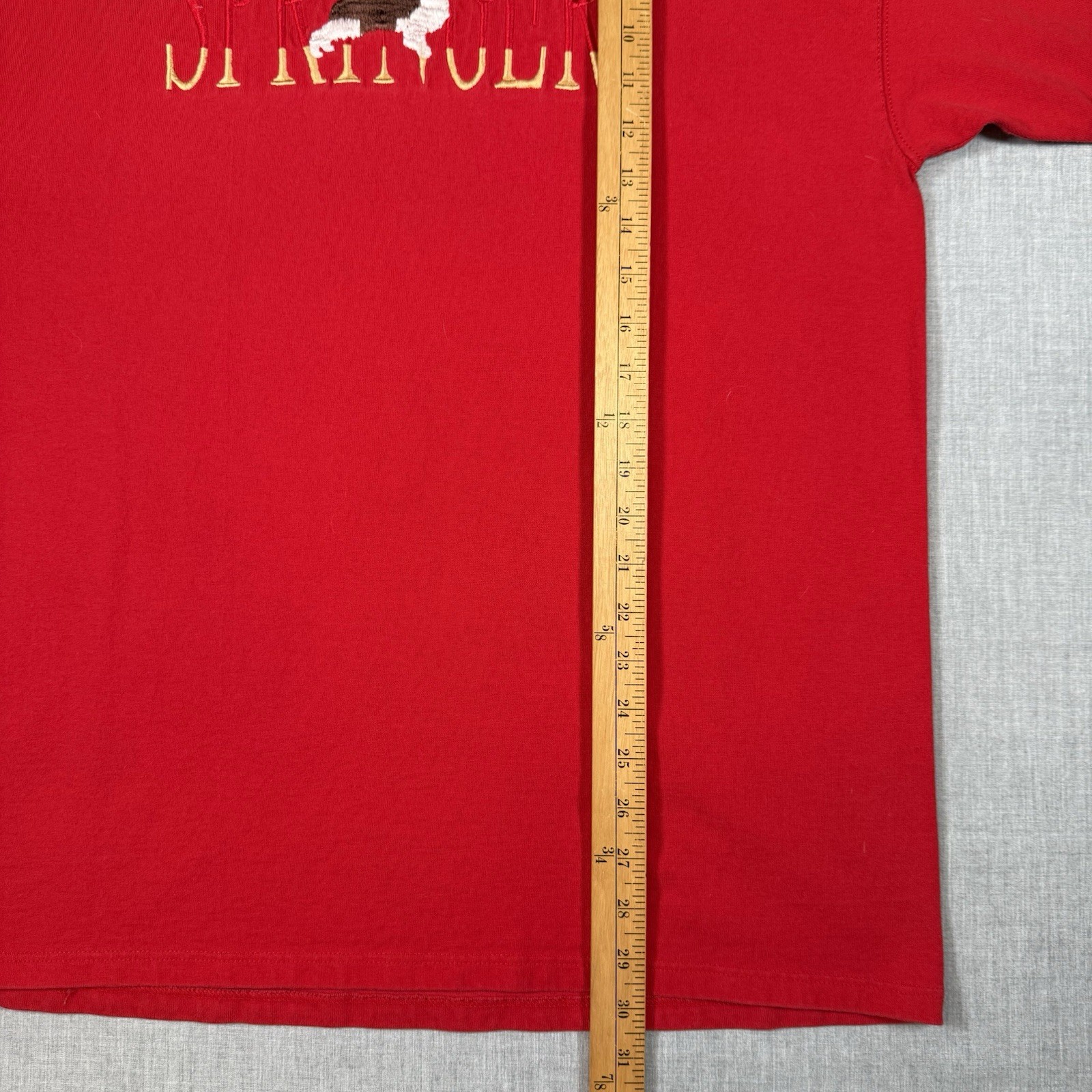 Vintage 90s Dog Springer Spaniel Dog Tee Embroidered Pet Red Large Santee
