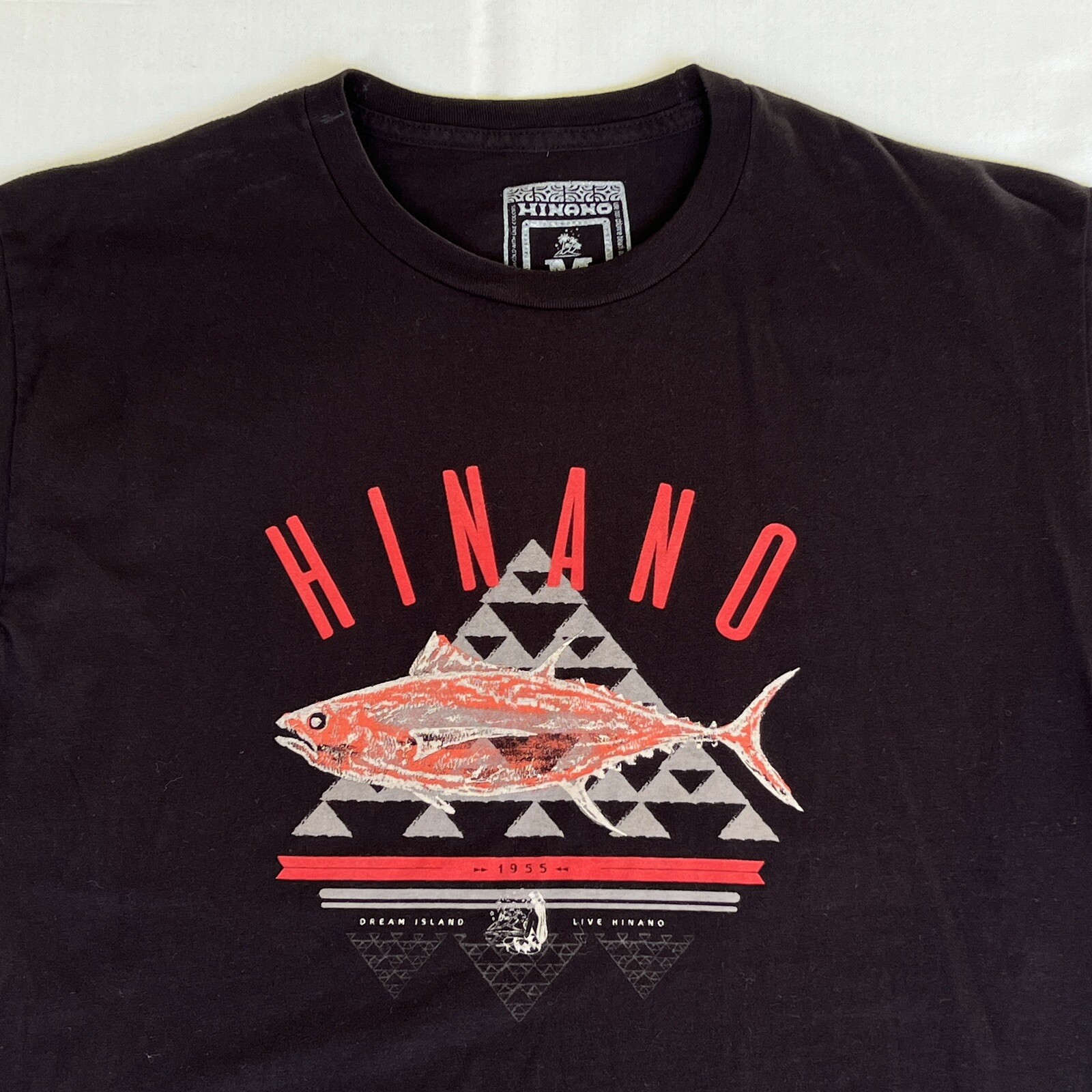 Hinano Tahiti Shirt Men’s M Black Ahi Dream Island Hawaii Beer Tuna Fishing 1787