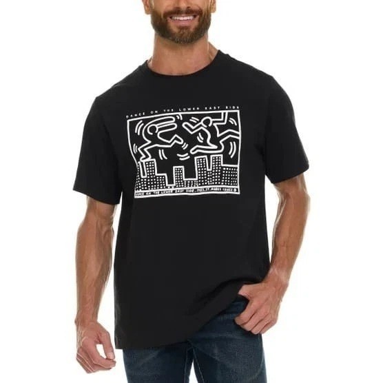 Keith Haring Men’s S Dance On The Lower East Side Graphic T-Shirt Black L1301