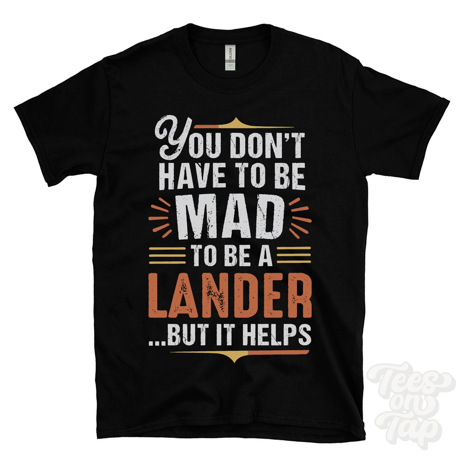 YOU DON’T HAVE TO BE MAD TO BE A LANDER T-SHIRT surname family name funny gift