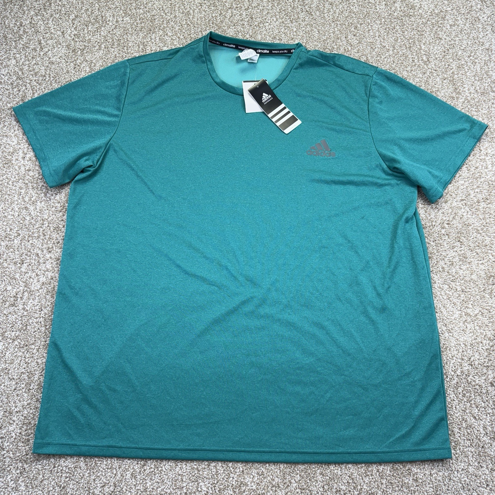 NEW Adidas Performance T Shirt Mens Size 2XL XXL Green Climate Short Sleeve