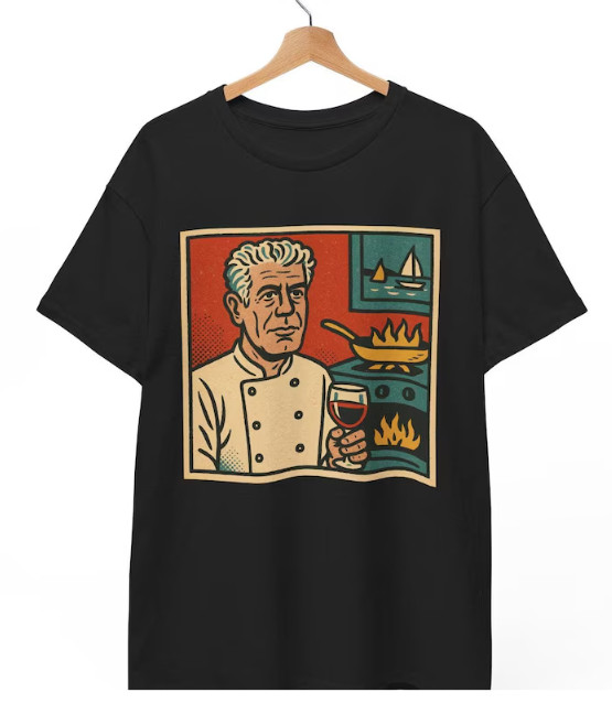 Anthony Bourdain Comic T-Shirt: Retro Chef Graphic Tee