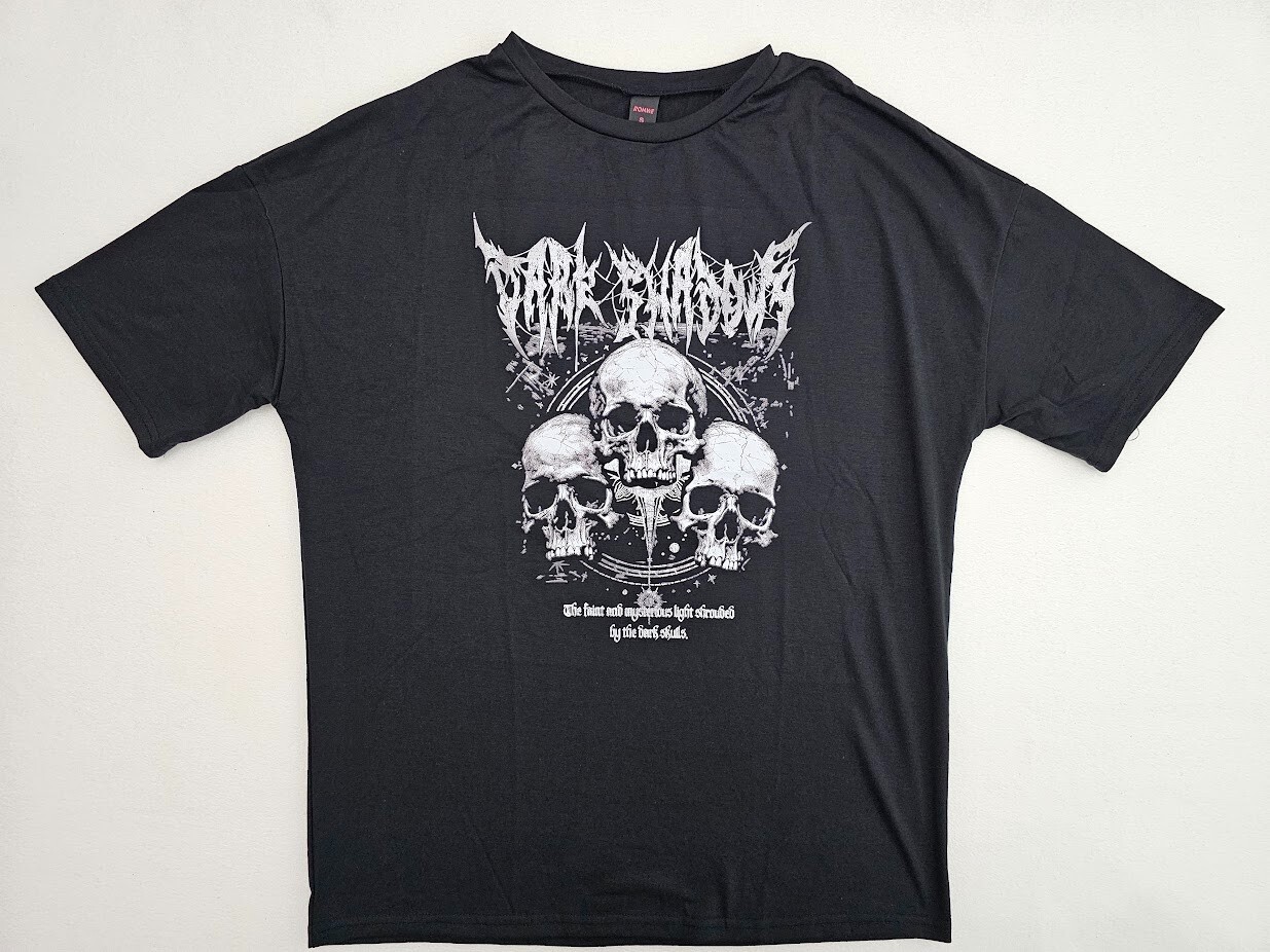 Romwe Goth Grunge Punk Dark Shadows Skulls T-shirt Size Small