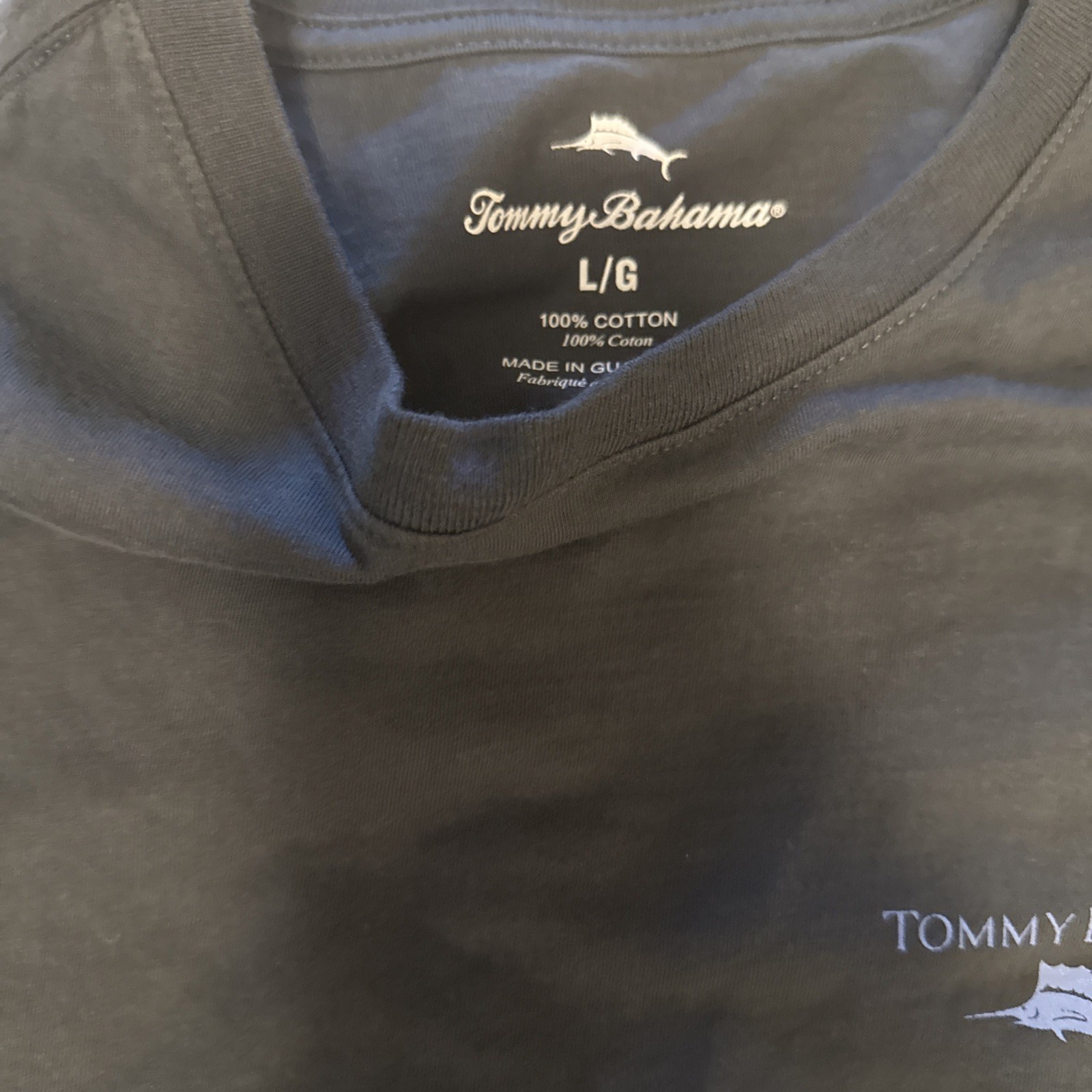 Tommy Bahama Another Rum Bites The Dust Graphic Tee Charcoal Gray Mens L Shirt
