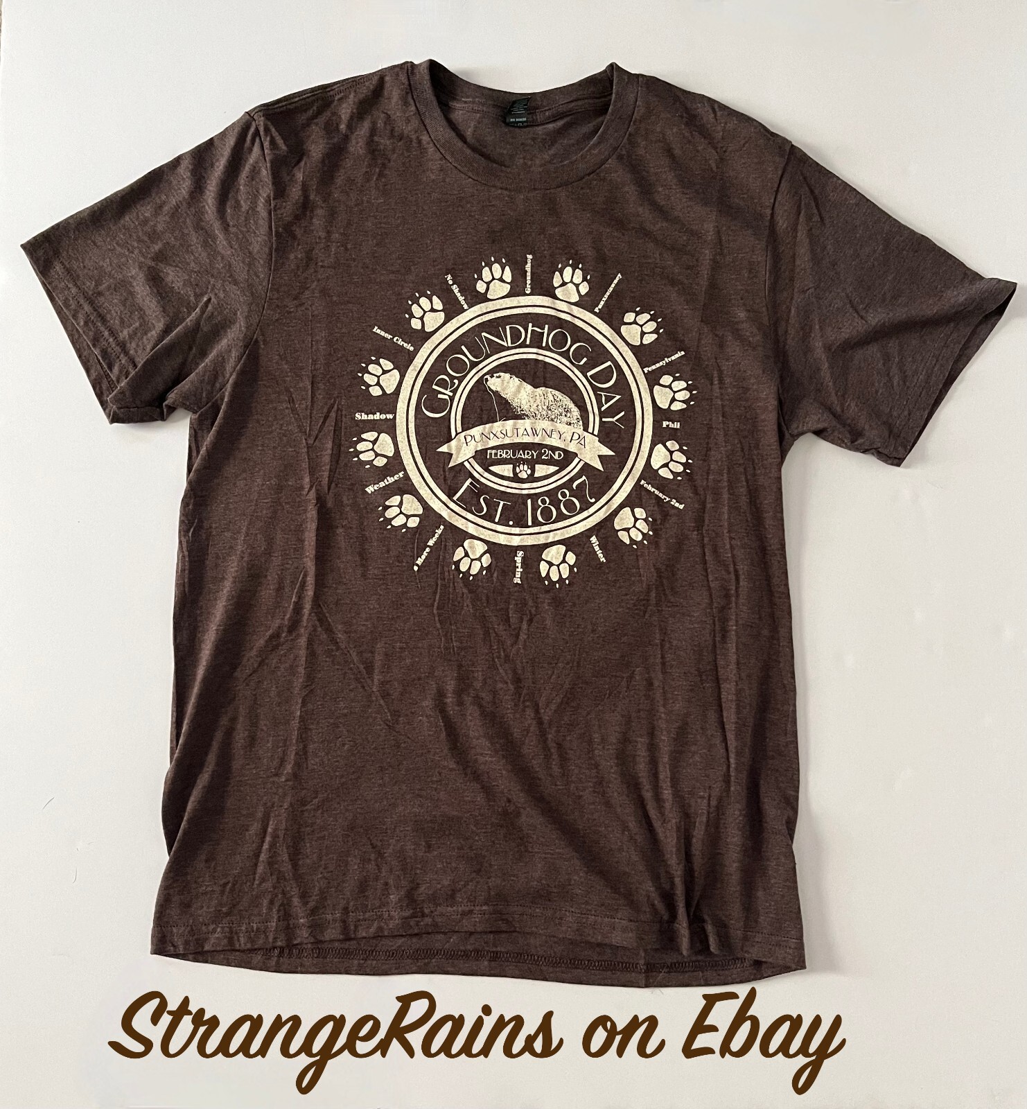 GROUNDHOG DAY T Shirt (Small) Punxsutawney Phil Pennsylvania