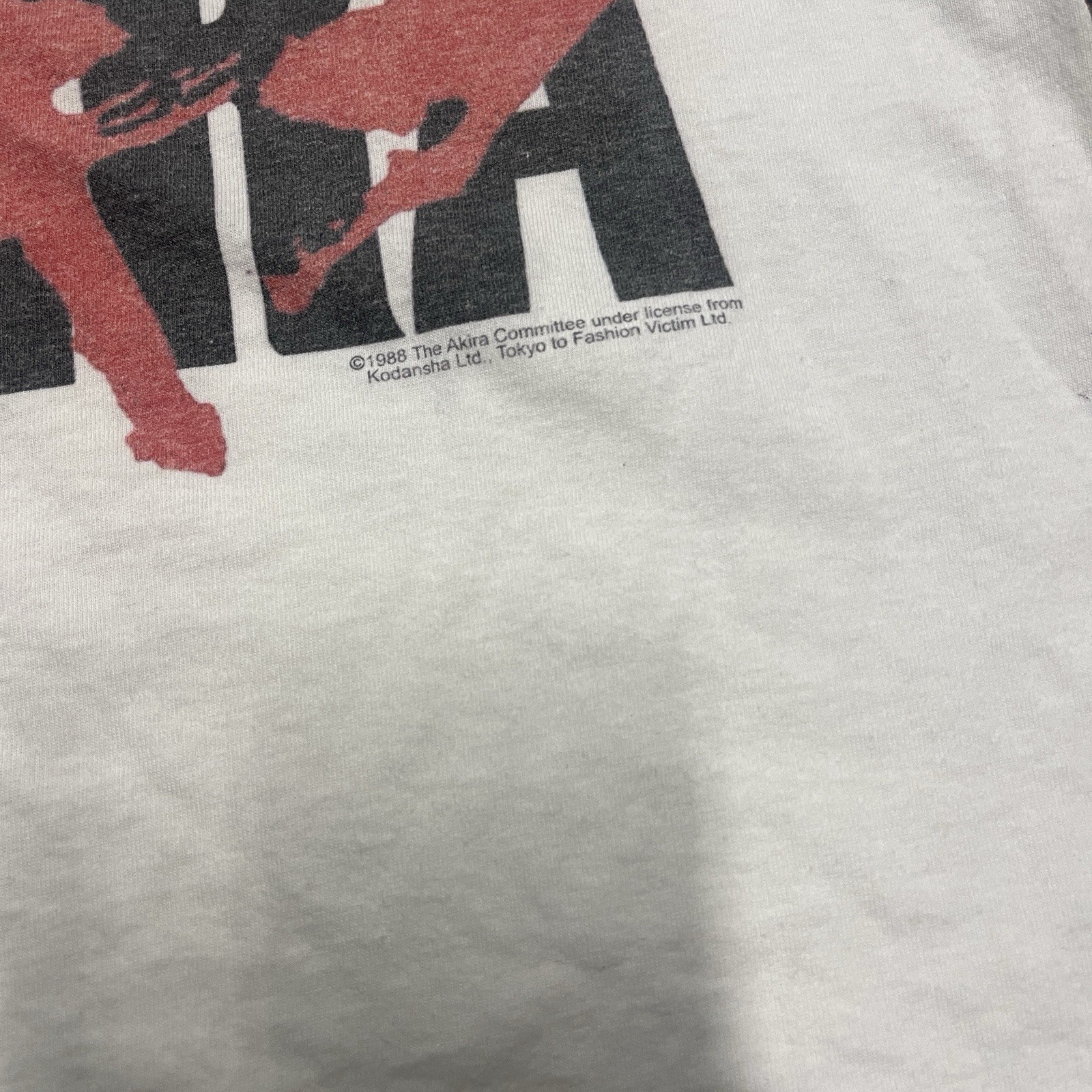 AKIRA 1988 vintage T-shirt Fashion Victim White Anime M RARE VARIATION