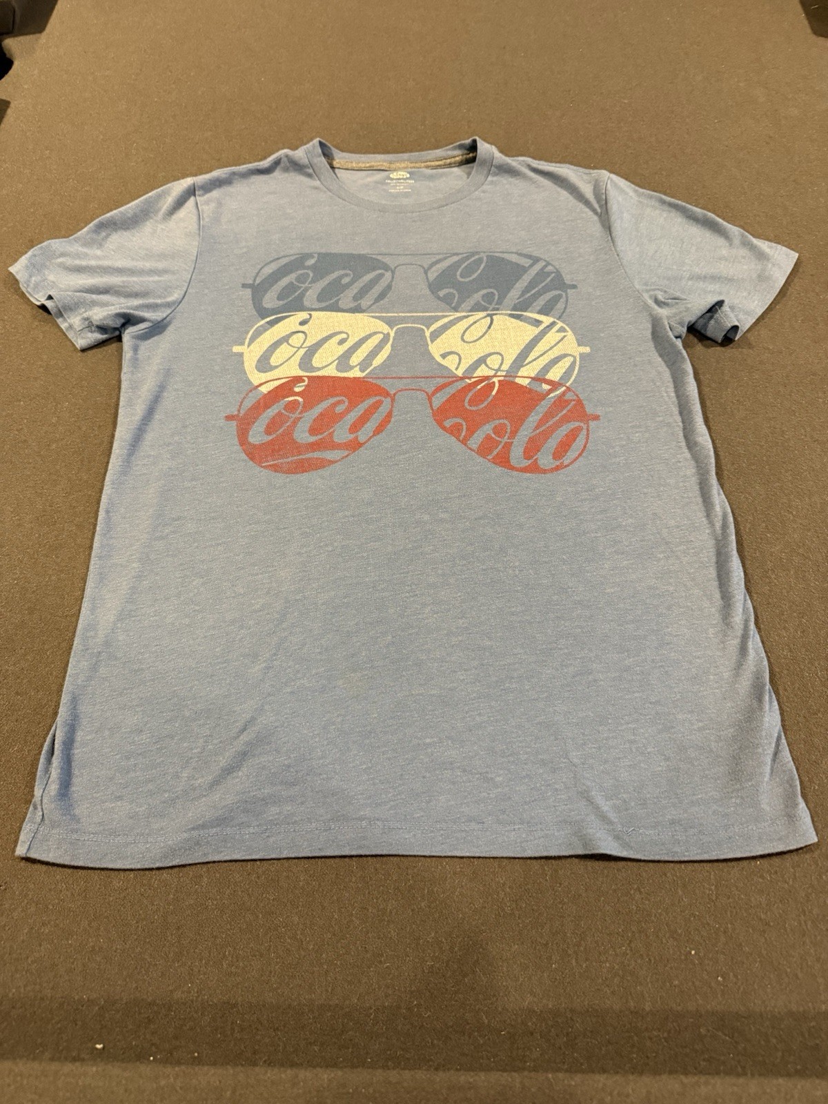 Old Navy Collectibles Coca-Cola Sunglasses 4th of July Shirt Blue Small