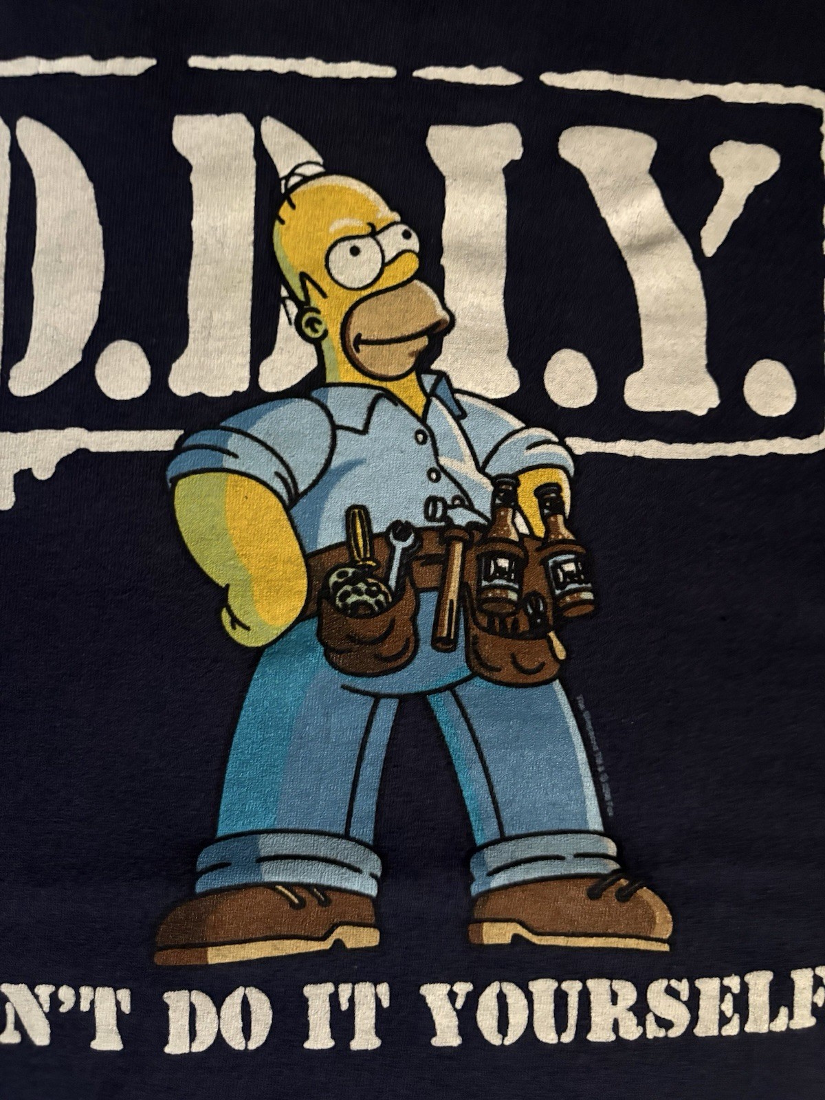 Vintage Simpsons Homer DIY Don’t Do It Yourself T Shirt L Delta