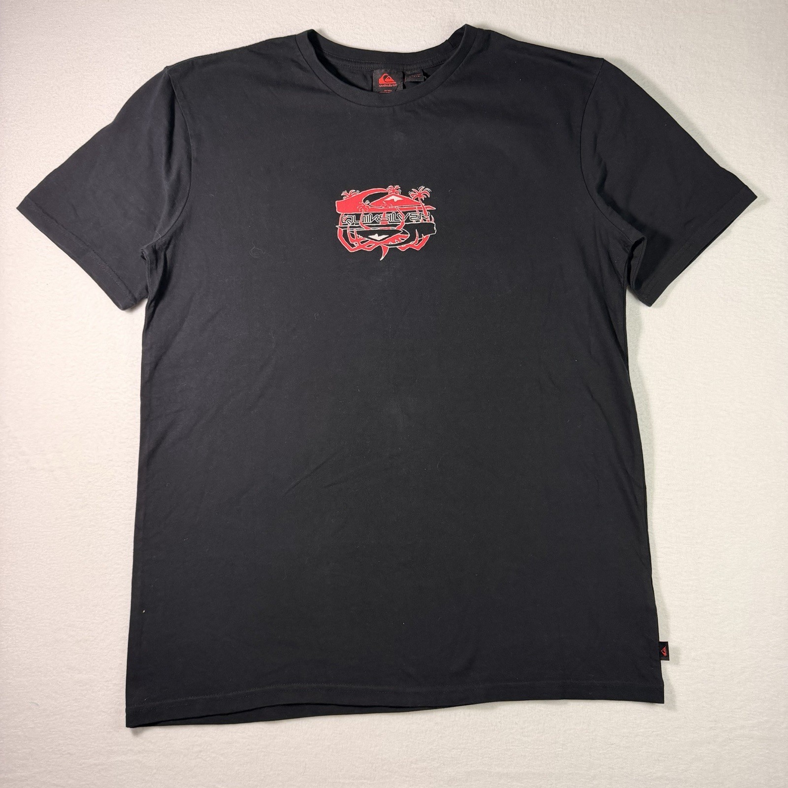 NWT Quiksilver Stranger Things Tee Mens Large Black Graphic Surf Skate Shirt