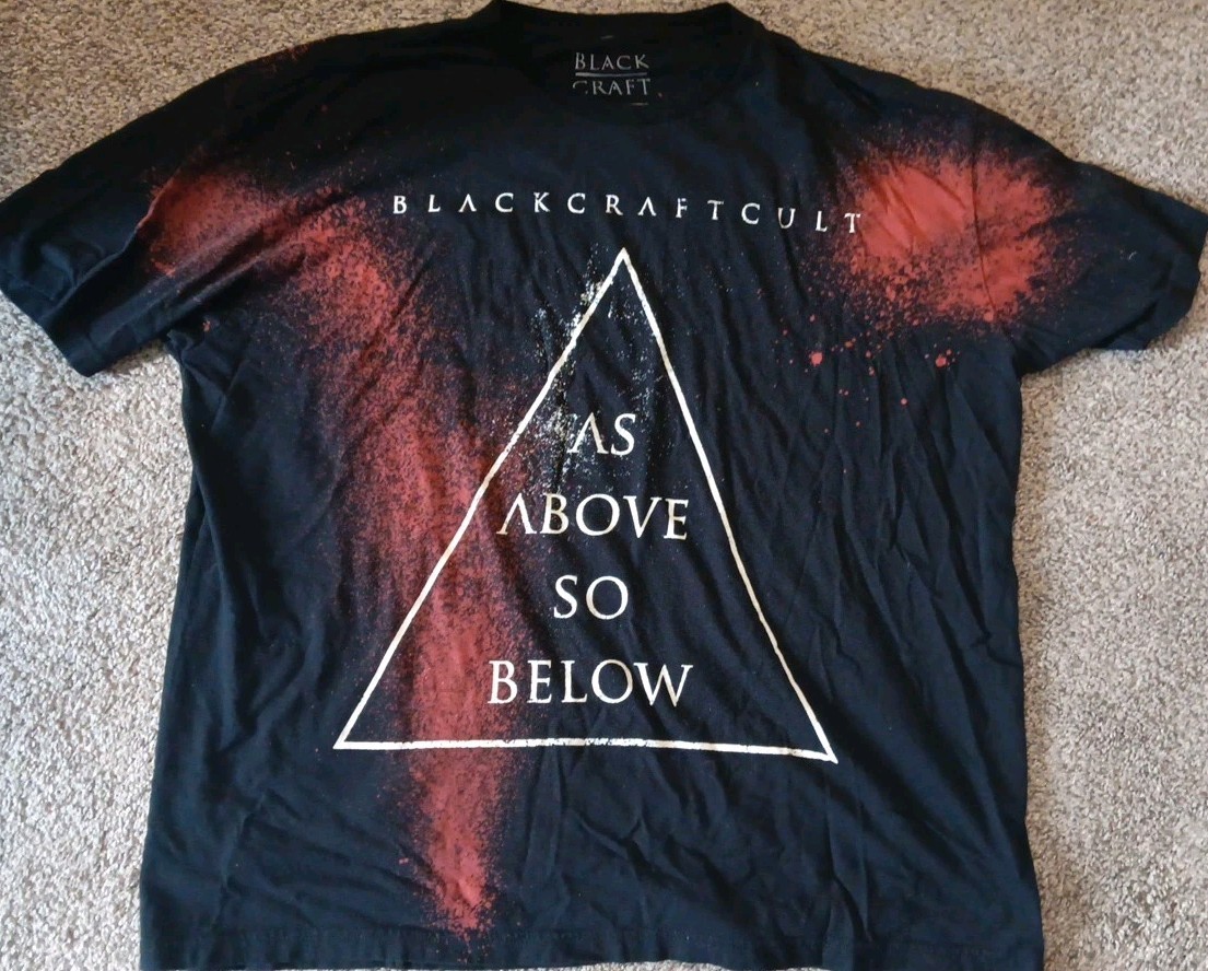 Black Craft Cult Shirt As Above So Below Mens 2XL Short Sleeve Black Goth Punk