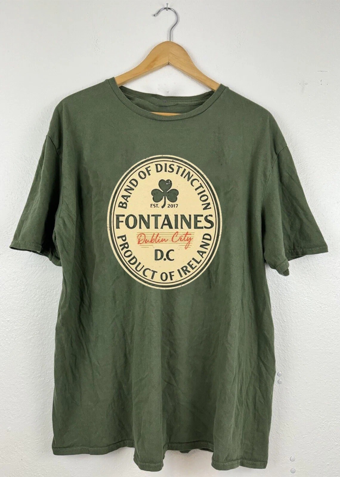 Fontaines D.C. Band Est 2017 Logo T Shirt Green All Size BT2171