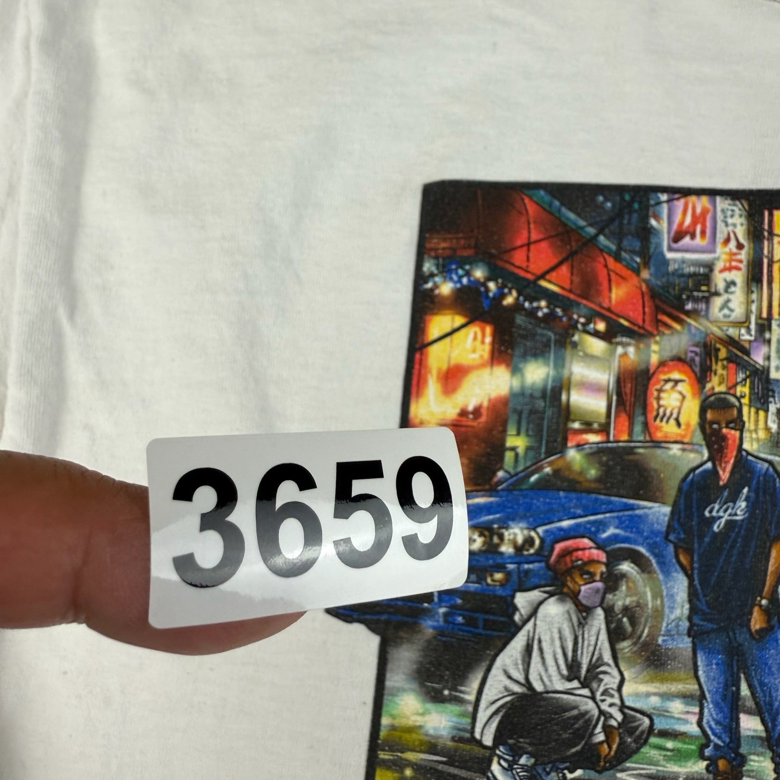 DGK T-Shirt Men’s Large White Streetwear Gangsta Car Graphic Tee