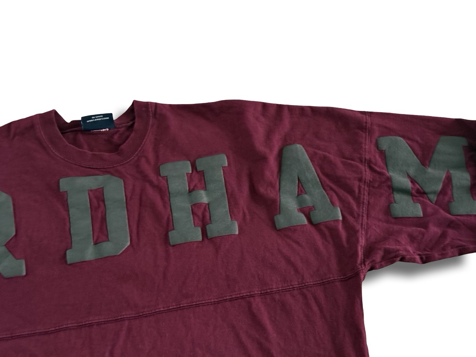 Vintage Spirit Jersey Fordham University Large Burgundy Gray Puff Print T-Shirt