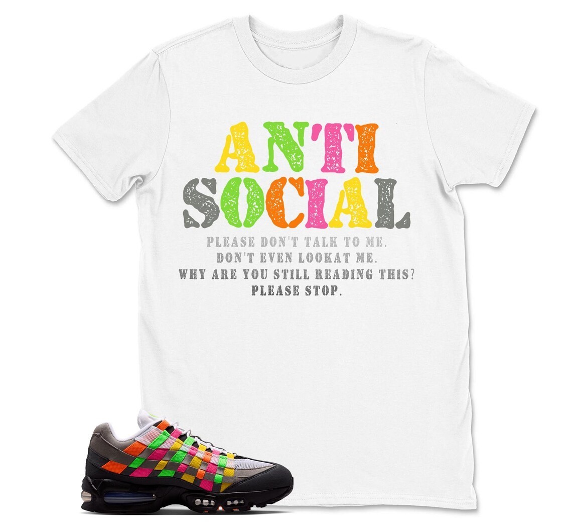 Anti Social Shirt to Match Air Max 95 Woven, BLACK/WHITE