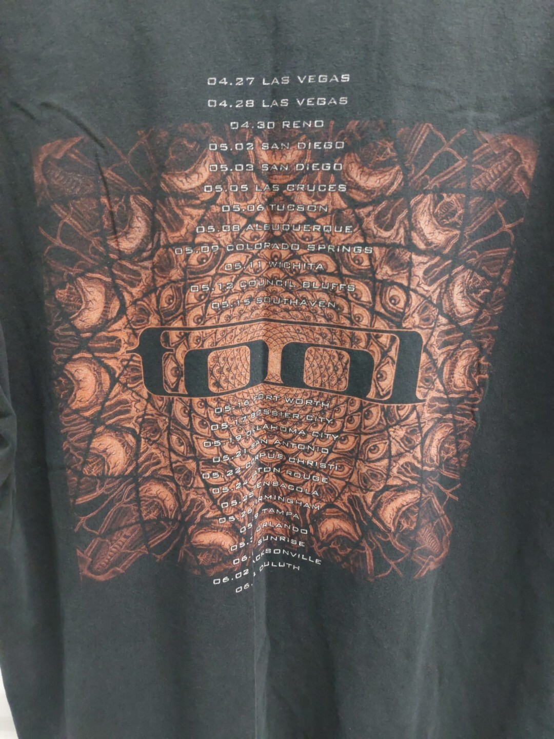 Tool Tour Concert T-Shirt XL Tour Dates Los Angeles California Tee