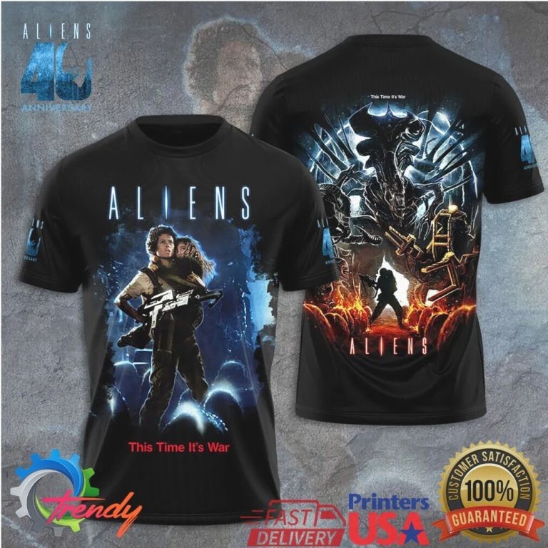 Aliens 40th Anniversary Ripley “This Time It’s War” 3D All Over Print T Shirt