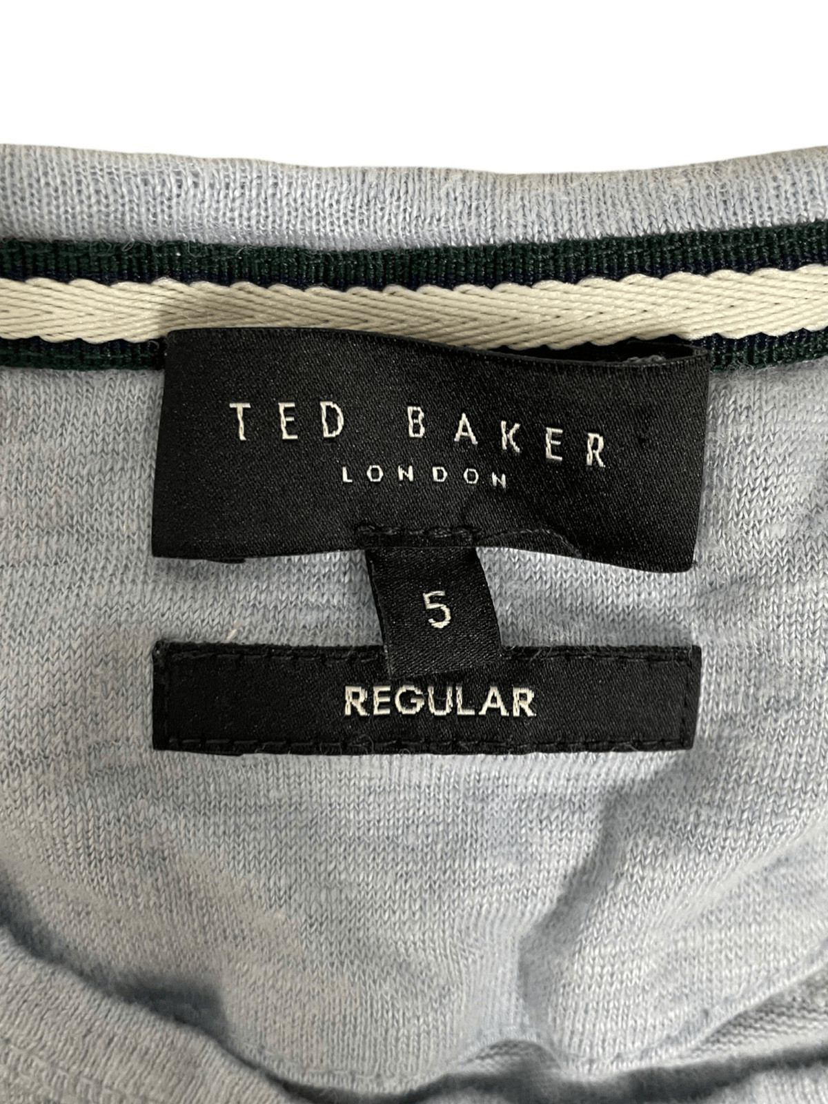 Ted Baker London Men’s 100% Linen Light Blue Crew Neck T-Shirt Size 5