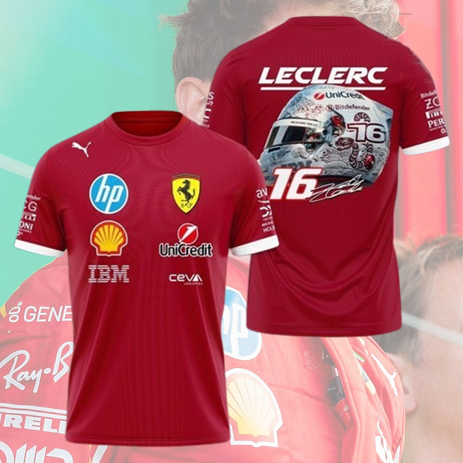 HOT SALE-Charles Leclerc 3D Apparel Shirt, Ferrari Formula Charles Leclerc Shirt