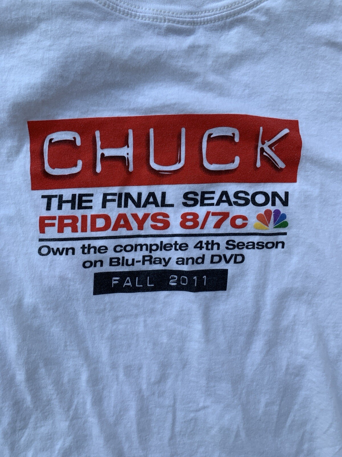 Chuck The Final Season Fall 2011 T Shirt Graphic Tee TV Television Show Size L