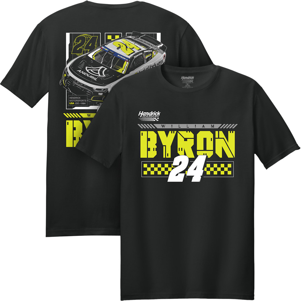 William Byron #24 Anduril Racing Graphic T Shirt NASCAR Motorsports Tee