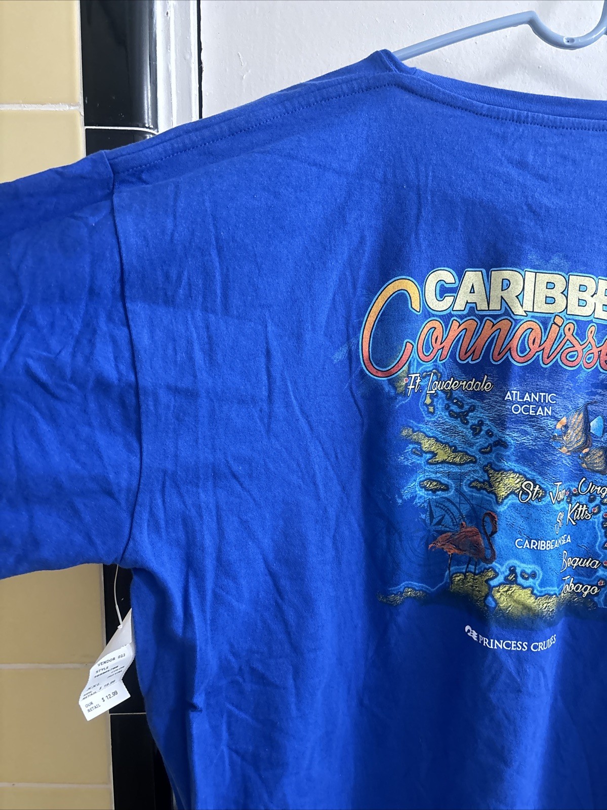 Caribbean Connoisseur T-shirt, Princess Cruises Blue Two-Sided Unisex XXL NWT