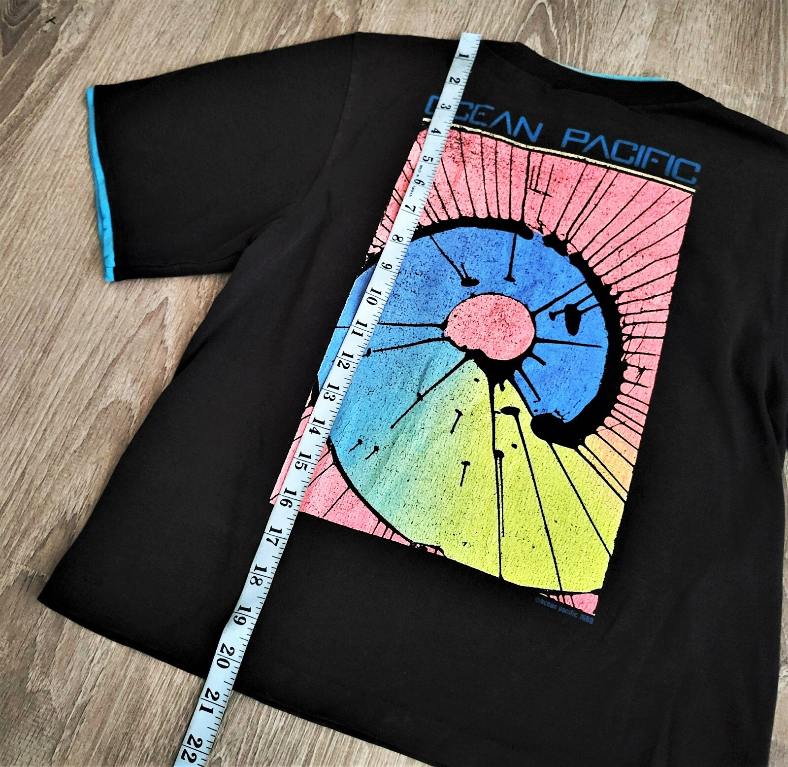 Vintage 80s Ocean Pacific T Shirt Vtg 1989 Psychedelic Surf Skate OP Tee USA S
