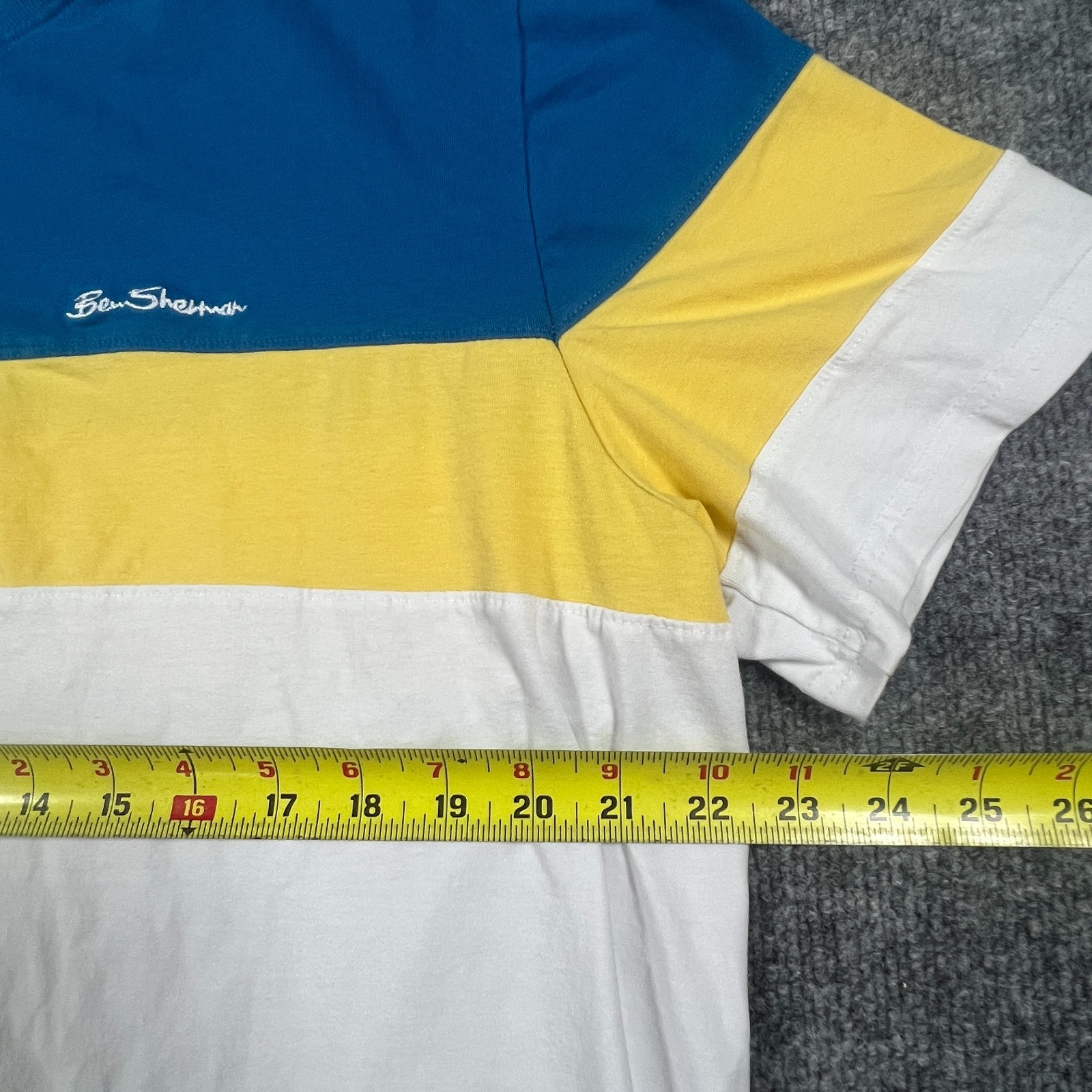 Ben Sherman Colorblock T Shirt Mens XL Multicolor Cotton Stretch Short Sleeve