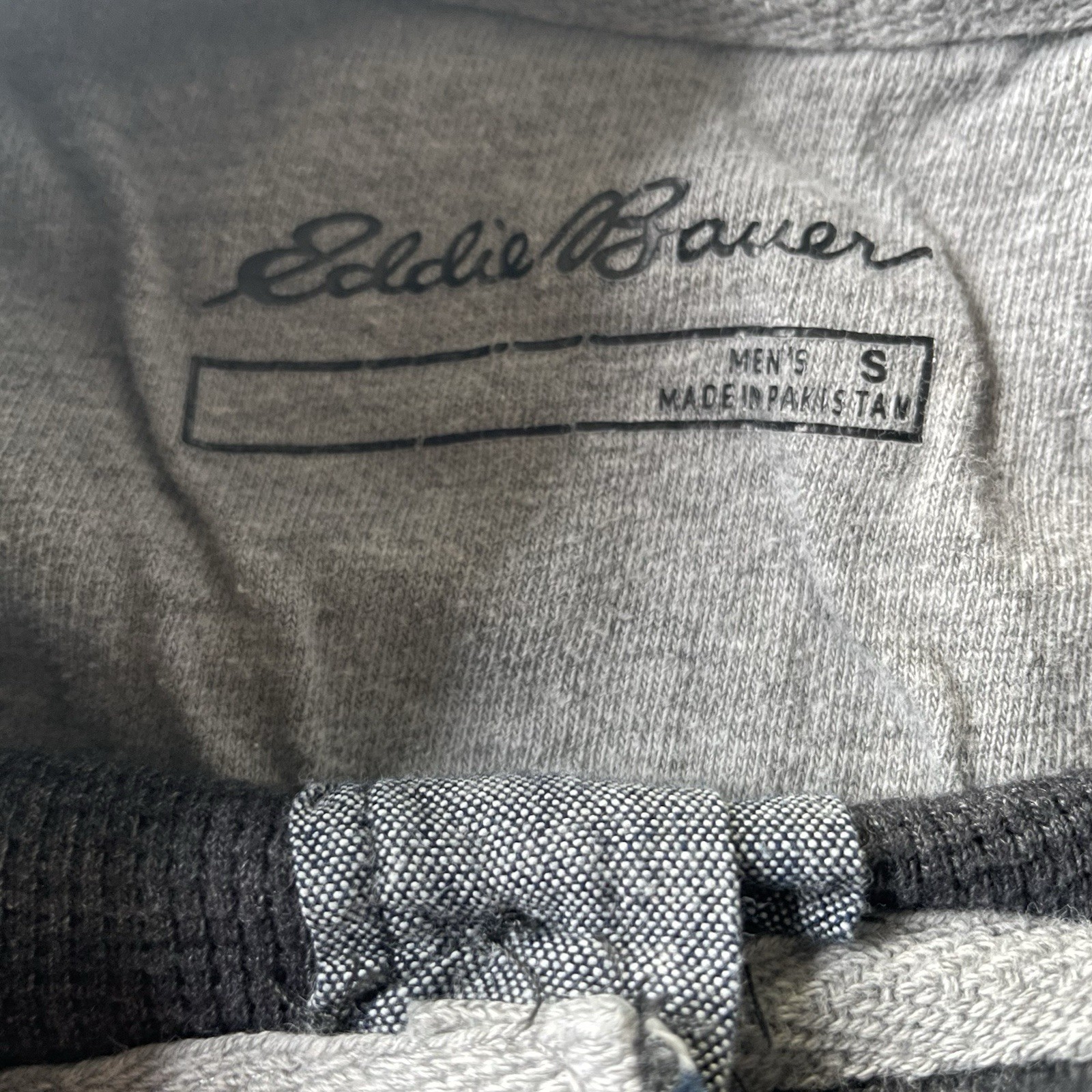 Eddie Bauer Men’s Gray Solid Knit Cotton Henley Long Sleeve Tee Size S