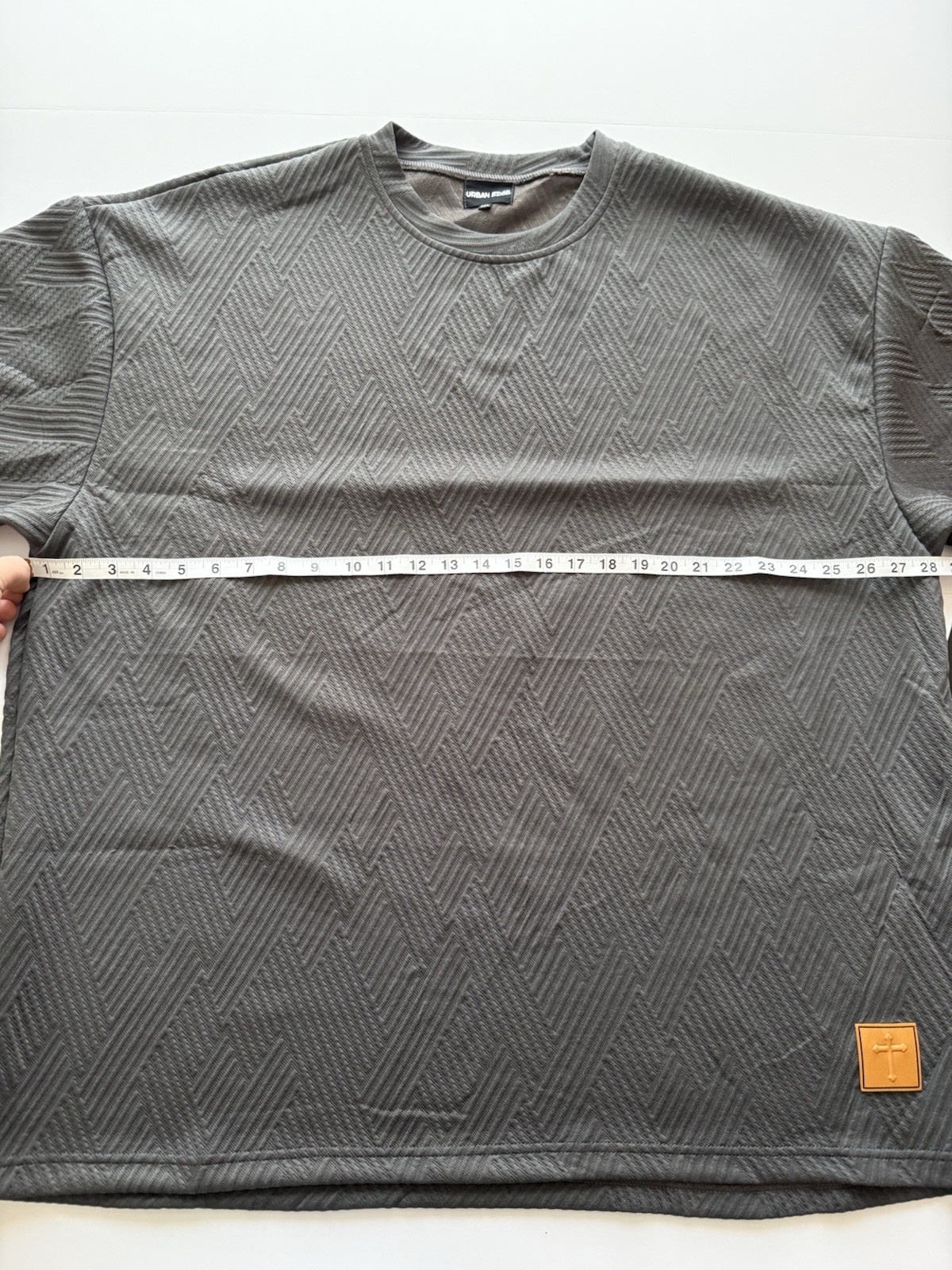Urban Edge Men’s Geometric Textured T Shirt Gray 3XL NWT Streetwear