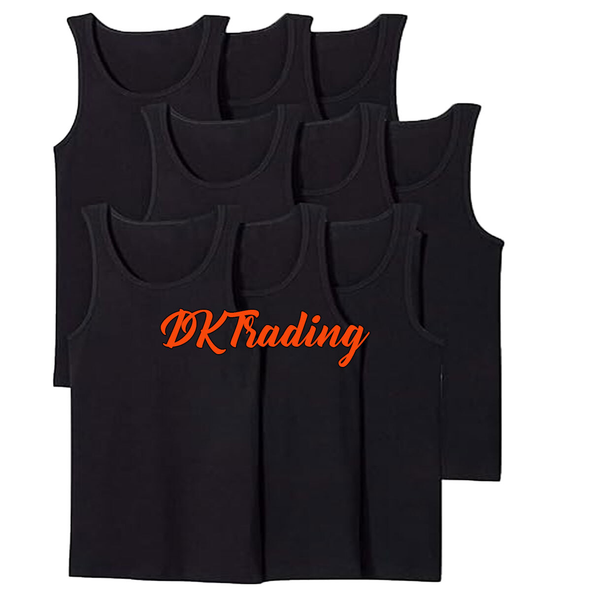 6 Pack Men’s Black Tank Top 100% Cotton A-Shirt Sleeveless Lightweight S-3XL
