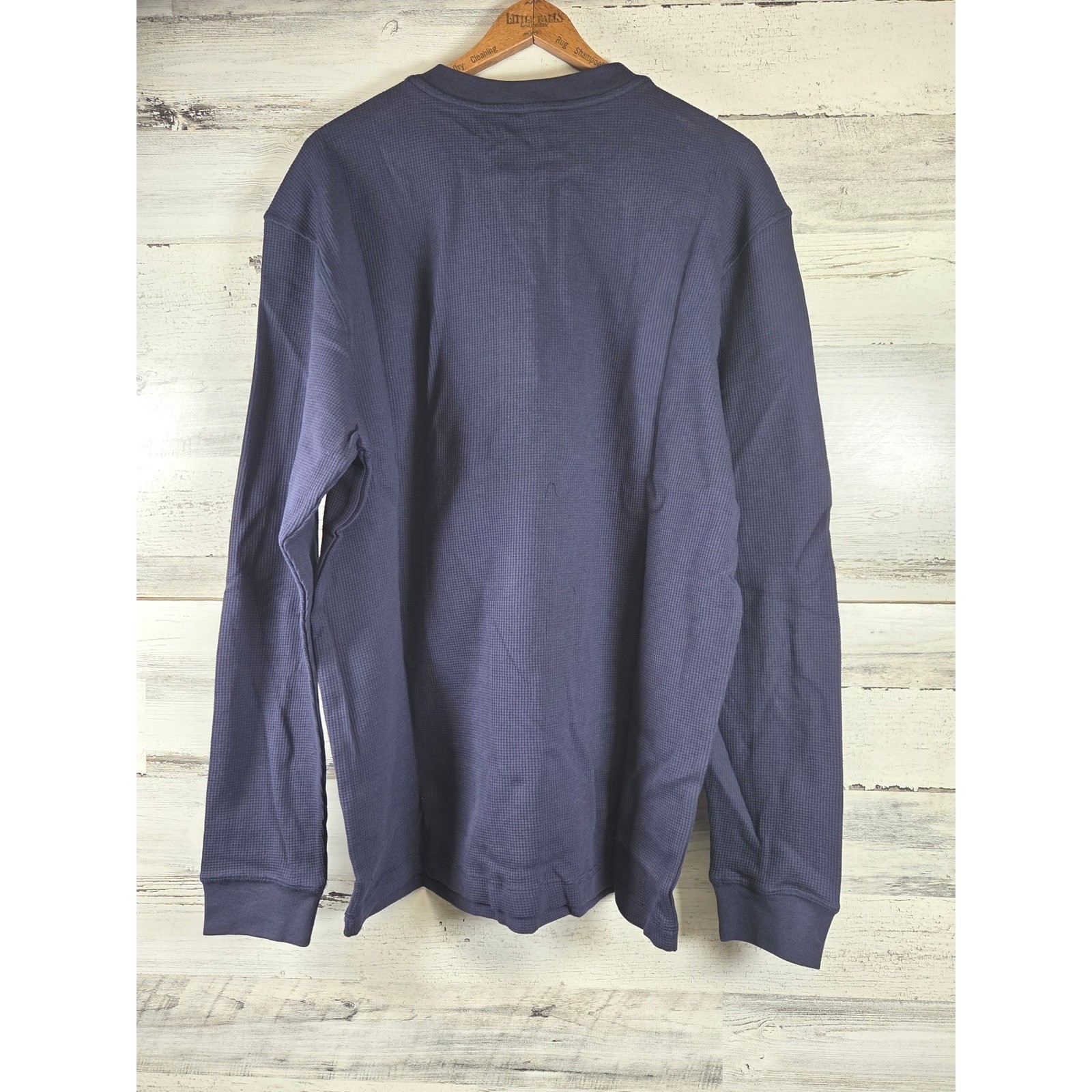 NFL Team Apparel Dallas Cowboys Henley Men XL Navy Waffle Knit Thermal New
