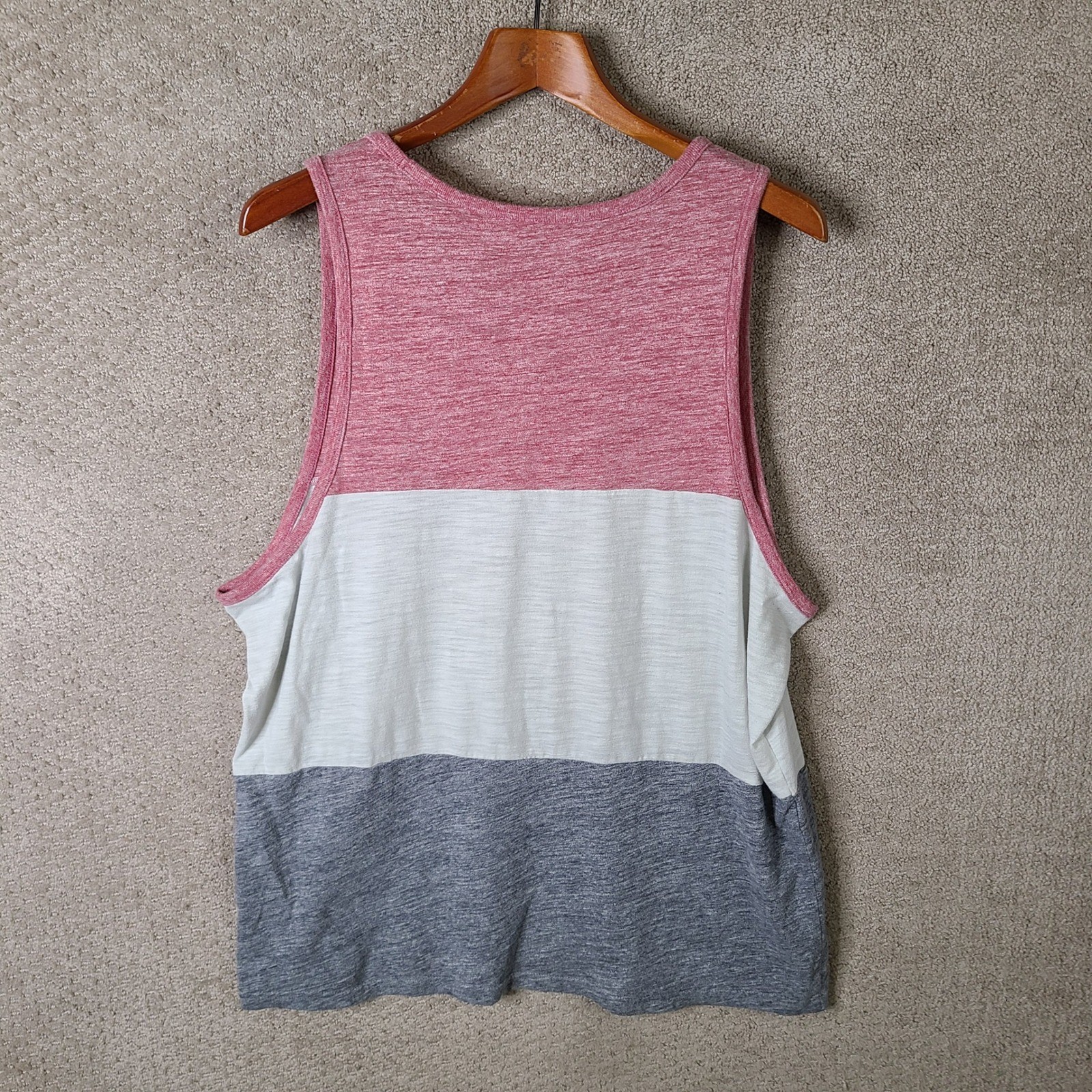 Express Shirt Mens XL Red White Gray Tank Top Colorblock Heather Cotton Blend