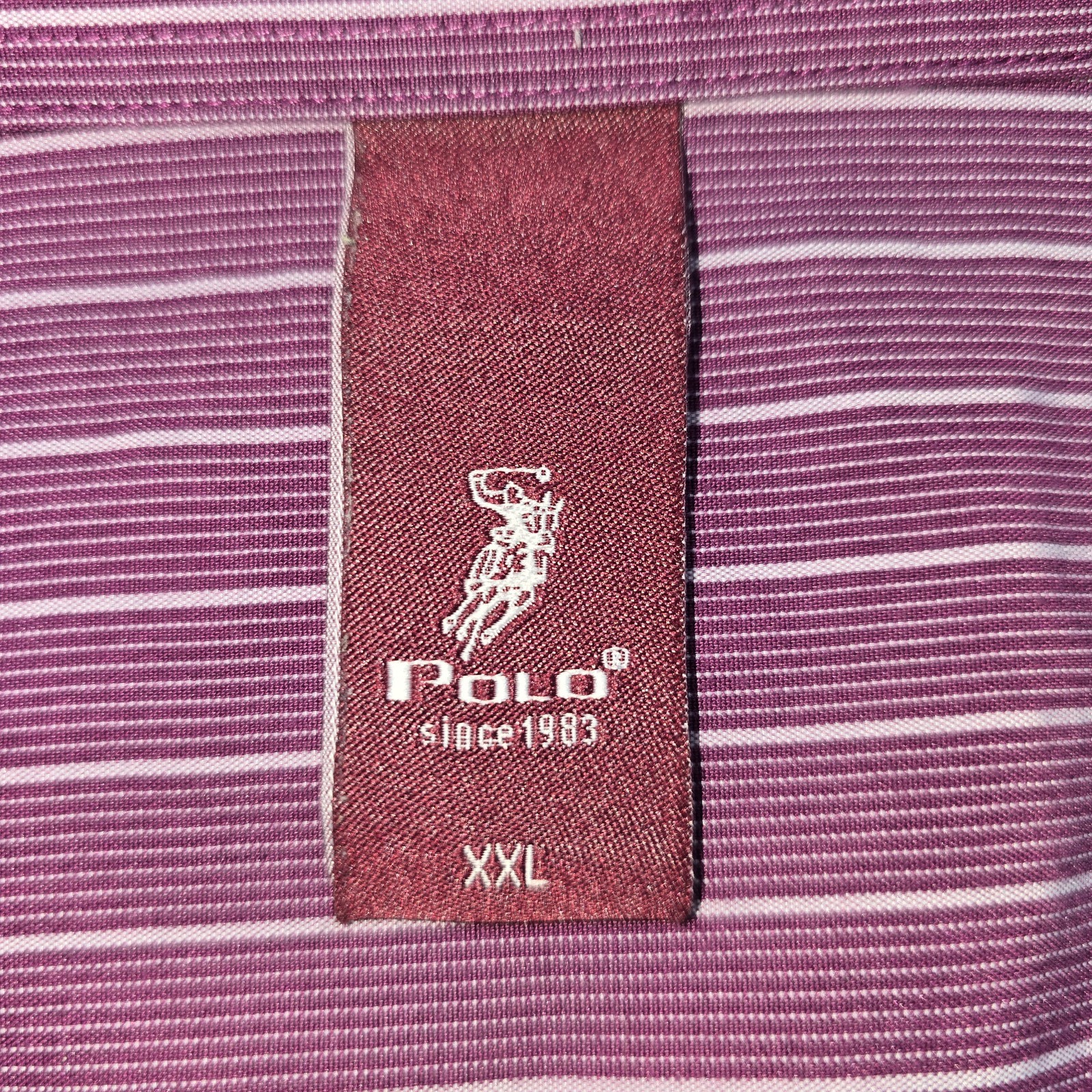 Polo Mens Purple Striped Button Up Chest Pocket Shirt XXL Regular
