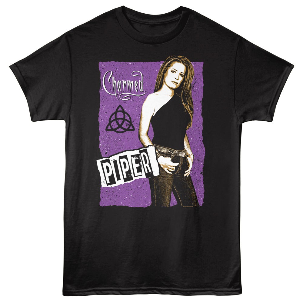 Charmed Fantasy Drama TV Show Piper Purple Contrast Photo Men’s T Shirt