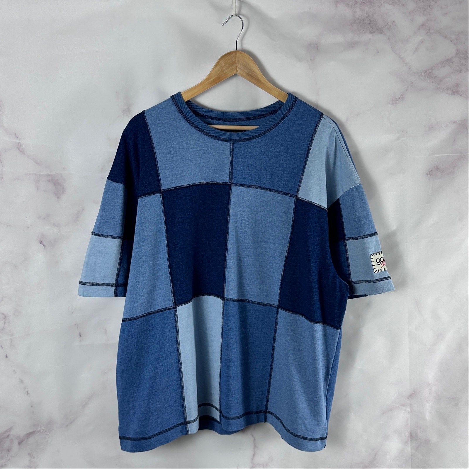 Sean Wotherspoon Gap Shirt Japan Exclusive Indigo Patchwork Cropped Tee L SWJP