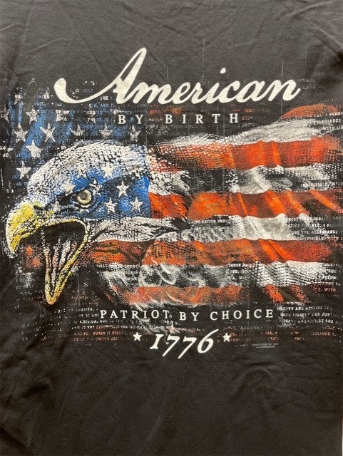 Buck Wear American by Birth Patriot by Choice USA Eagle Flag T-Shirt Black XL