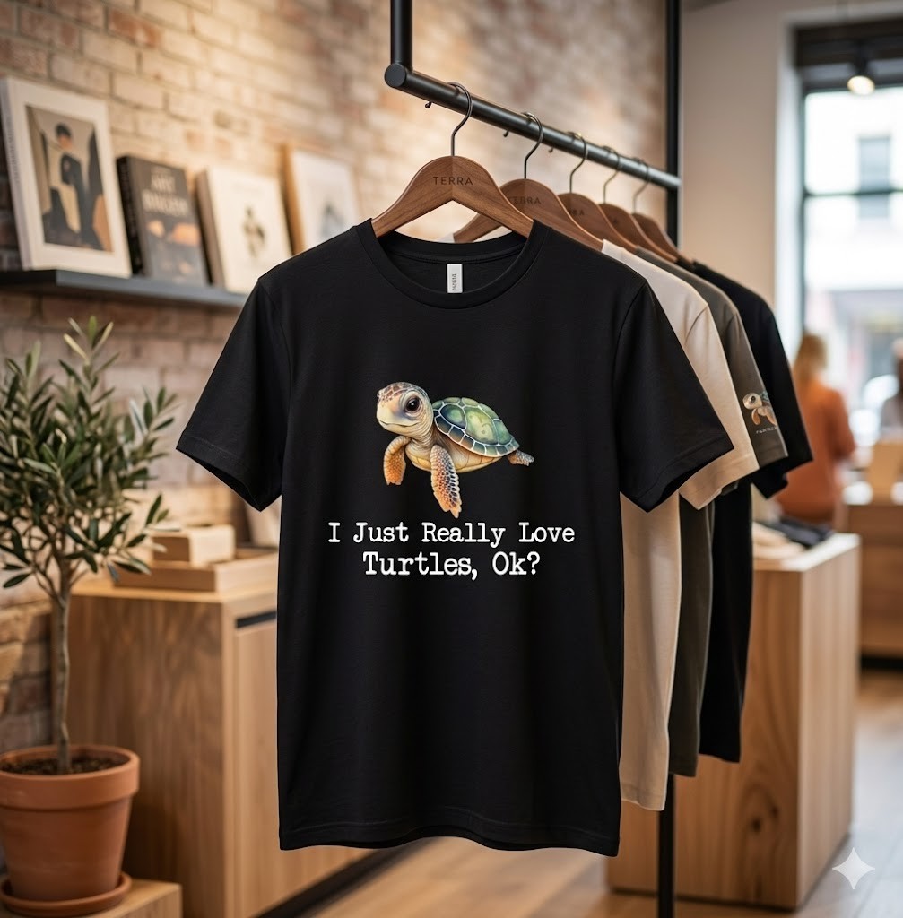 I Just Really Love Turtles – Dabbing Ocean Sea Animal Lover T-Shirt – H074