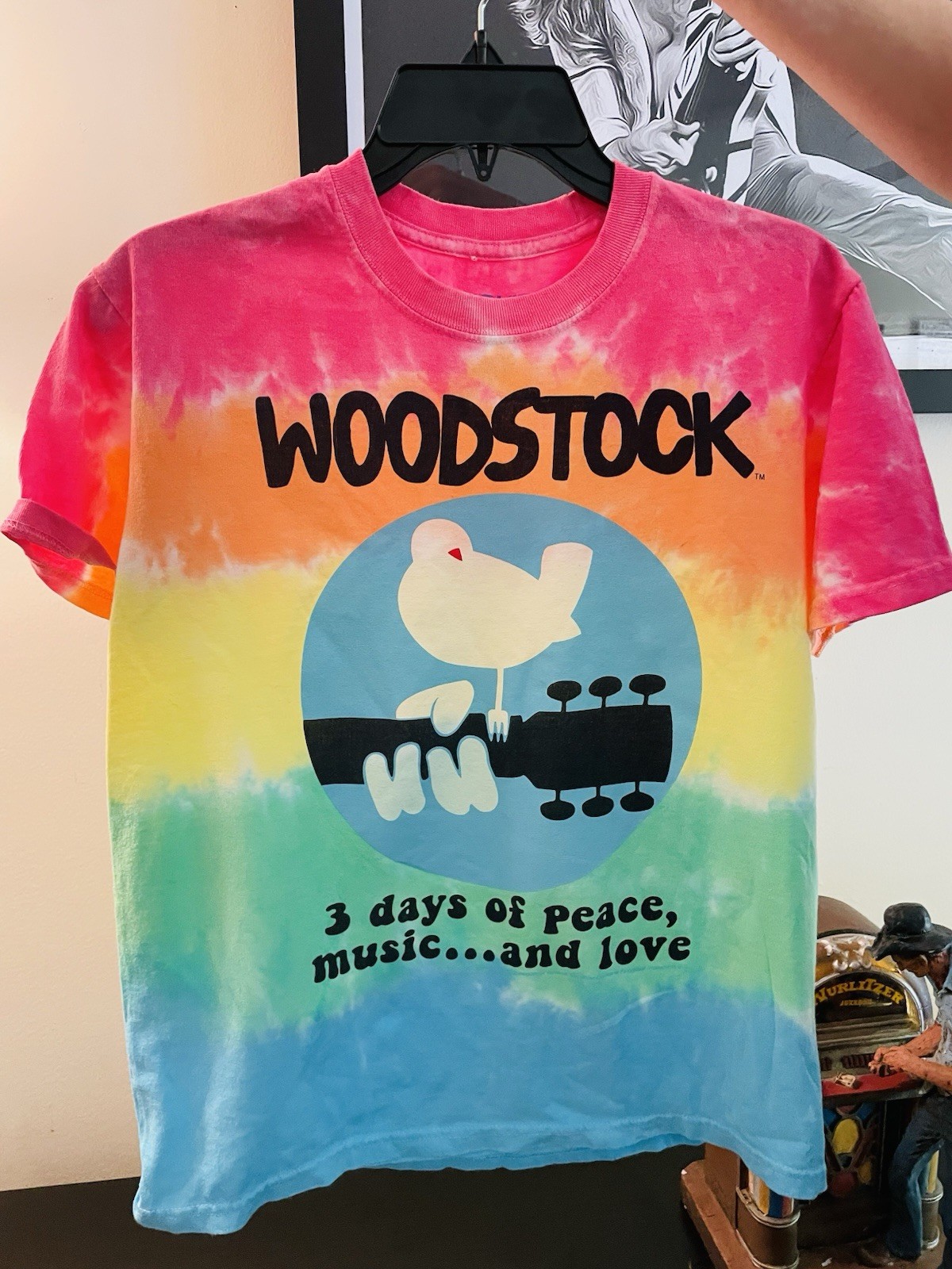 2016 Woodstock T Shirt Small Tie Dye Multicolor Liquid Blue Festival Music