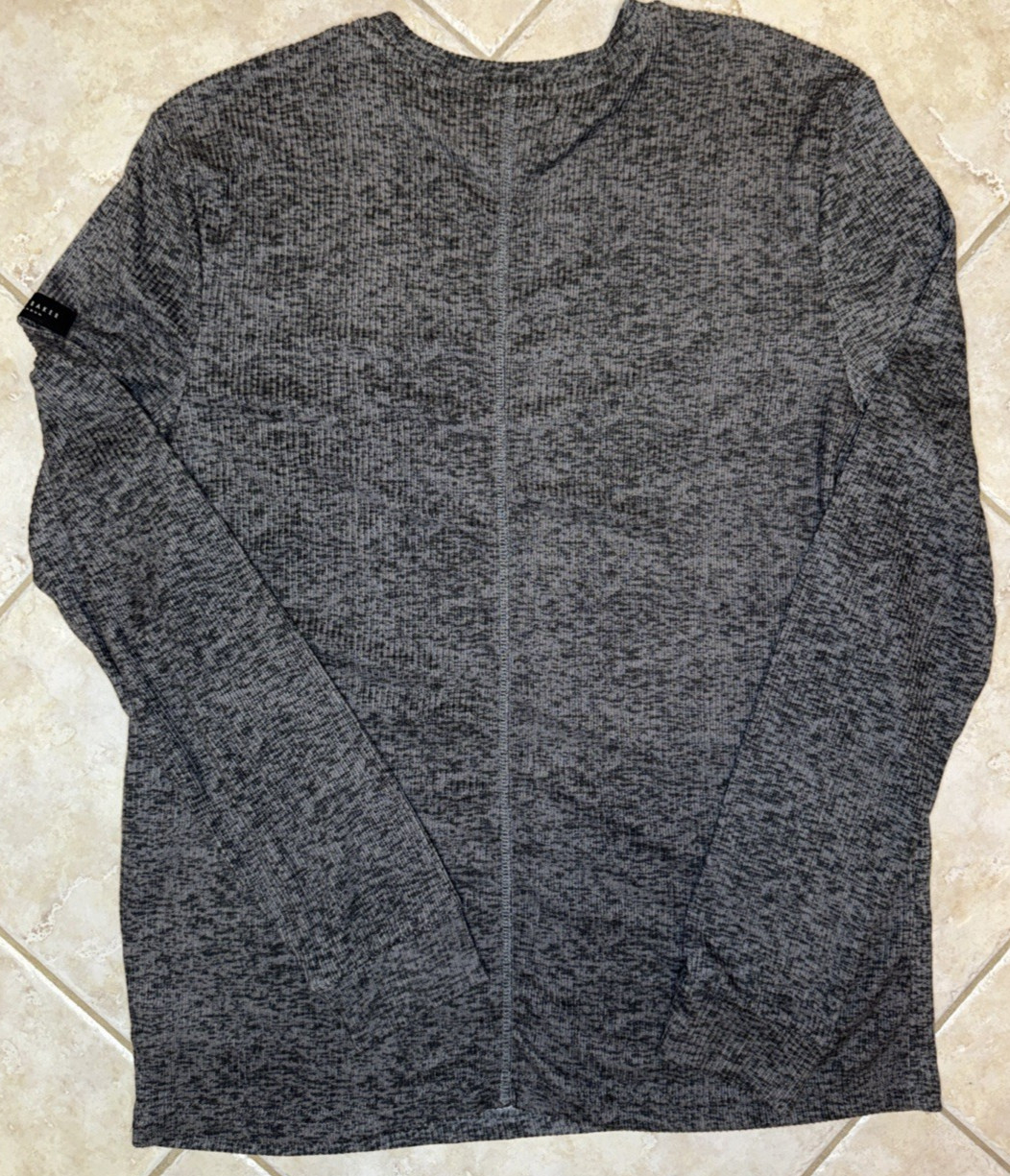 Ted Baker London L/S Rib Crew Loungewear Tee Shirt Mens L Grey Heather NWT