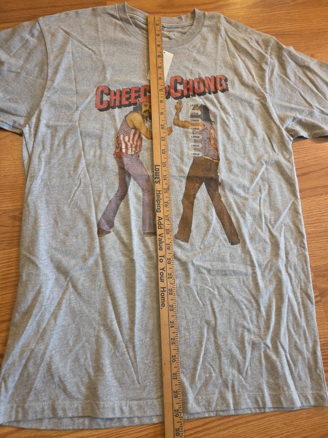 NWT Licensed CHEECH & CHONG GRAY COTTON/POLY T-Shirt GOODIE TWO SLEEVES