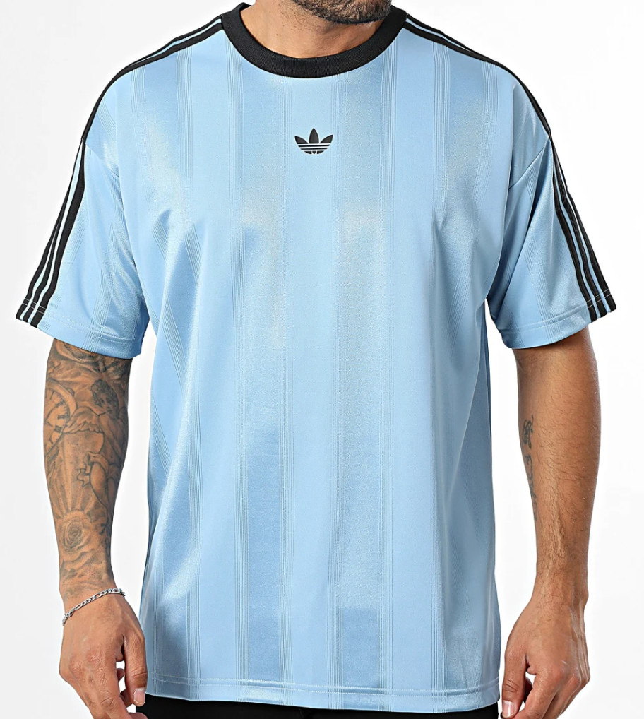 RARE! NEW MEN’S ADIDAS ORIGINALS TREFOIL JACQUARD SHIRT ~SIZE XL #JW587 BLUE