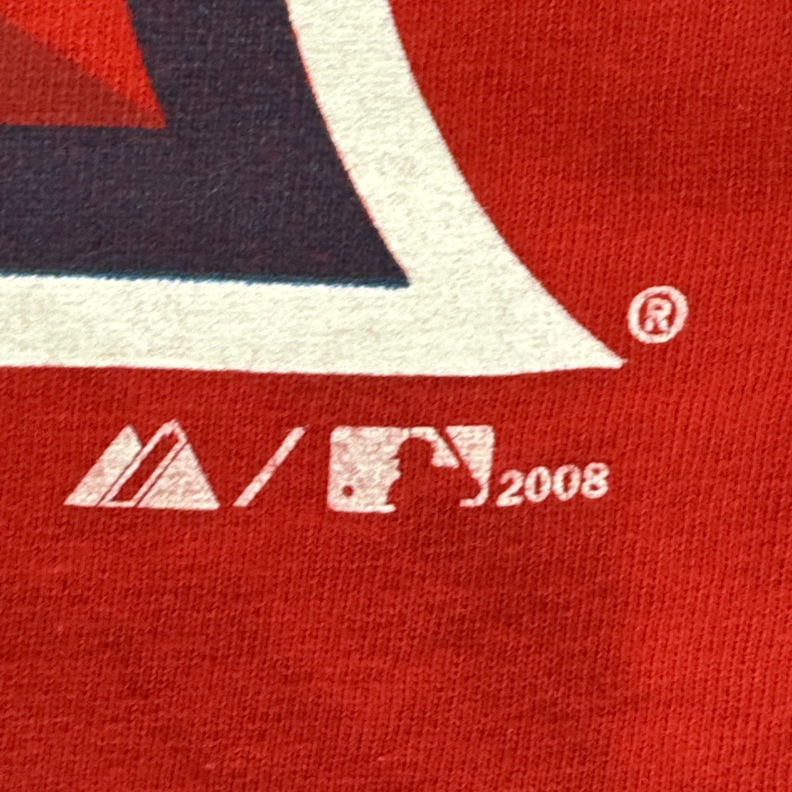 Vintage MAJESTIC T Shirt Size XL Red LA ANGELS Big A Silver Halo 2008 MLB