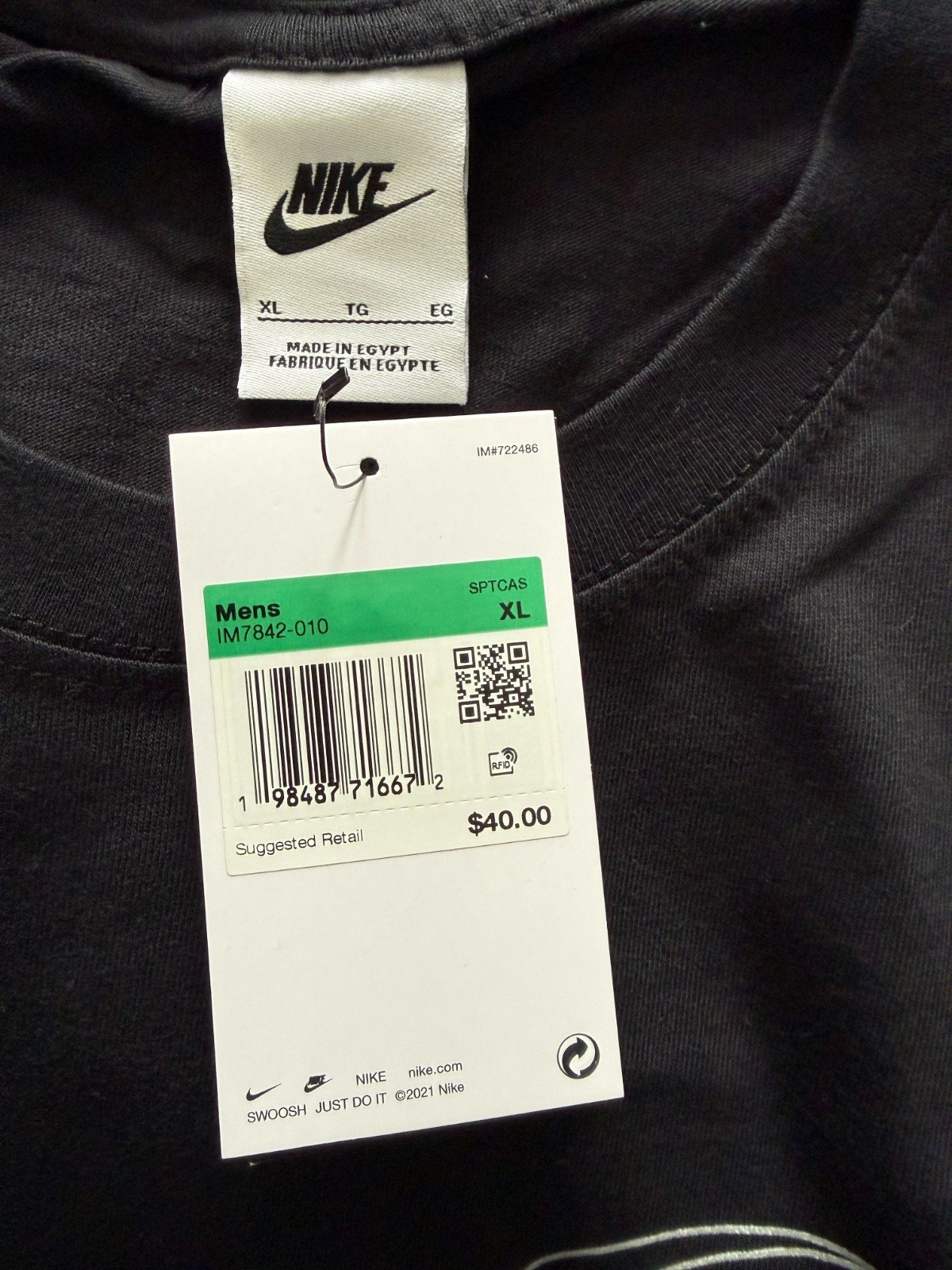 Nike Sportswear T-Shirt Department of Motion Men’s Sz M / XL Black New