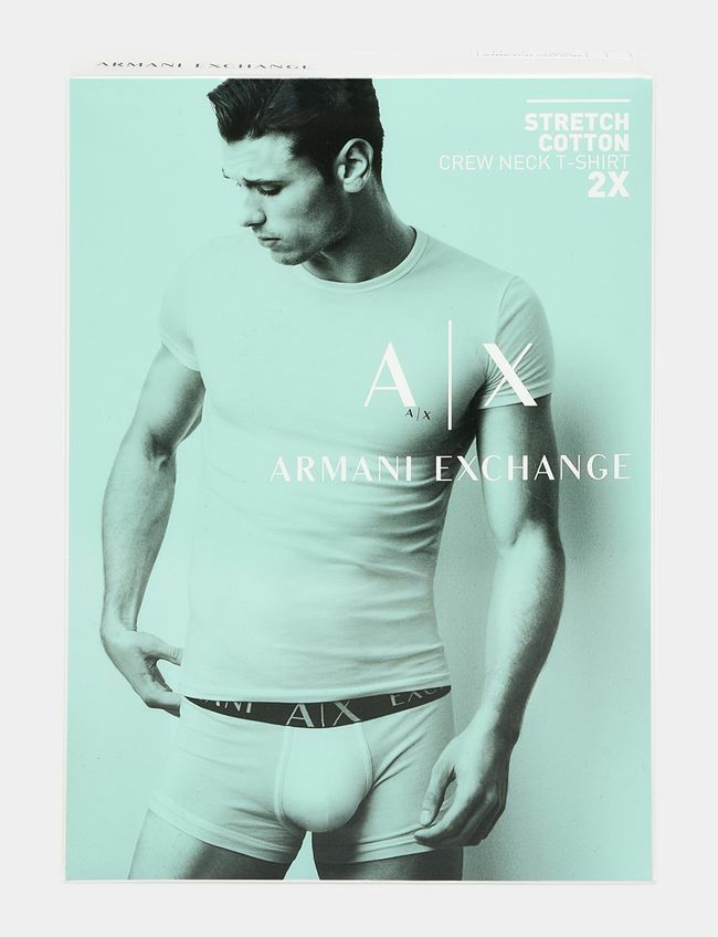 Armani Exchange Men’s 2-Pack Logo Crewneck T-Shirt Black Size Small