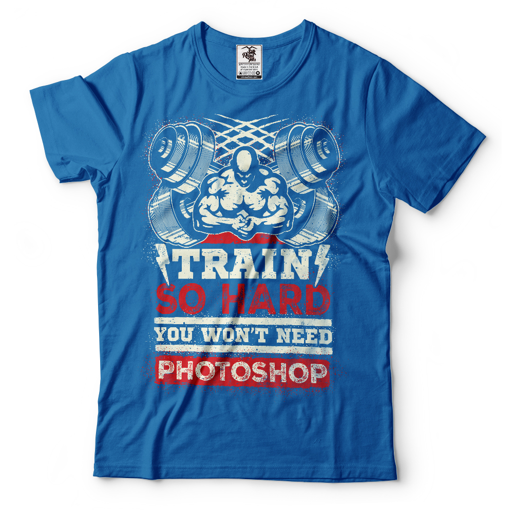 Train Hard T-Shirt Workout GYM Motivation Tee Shirt